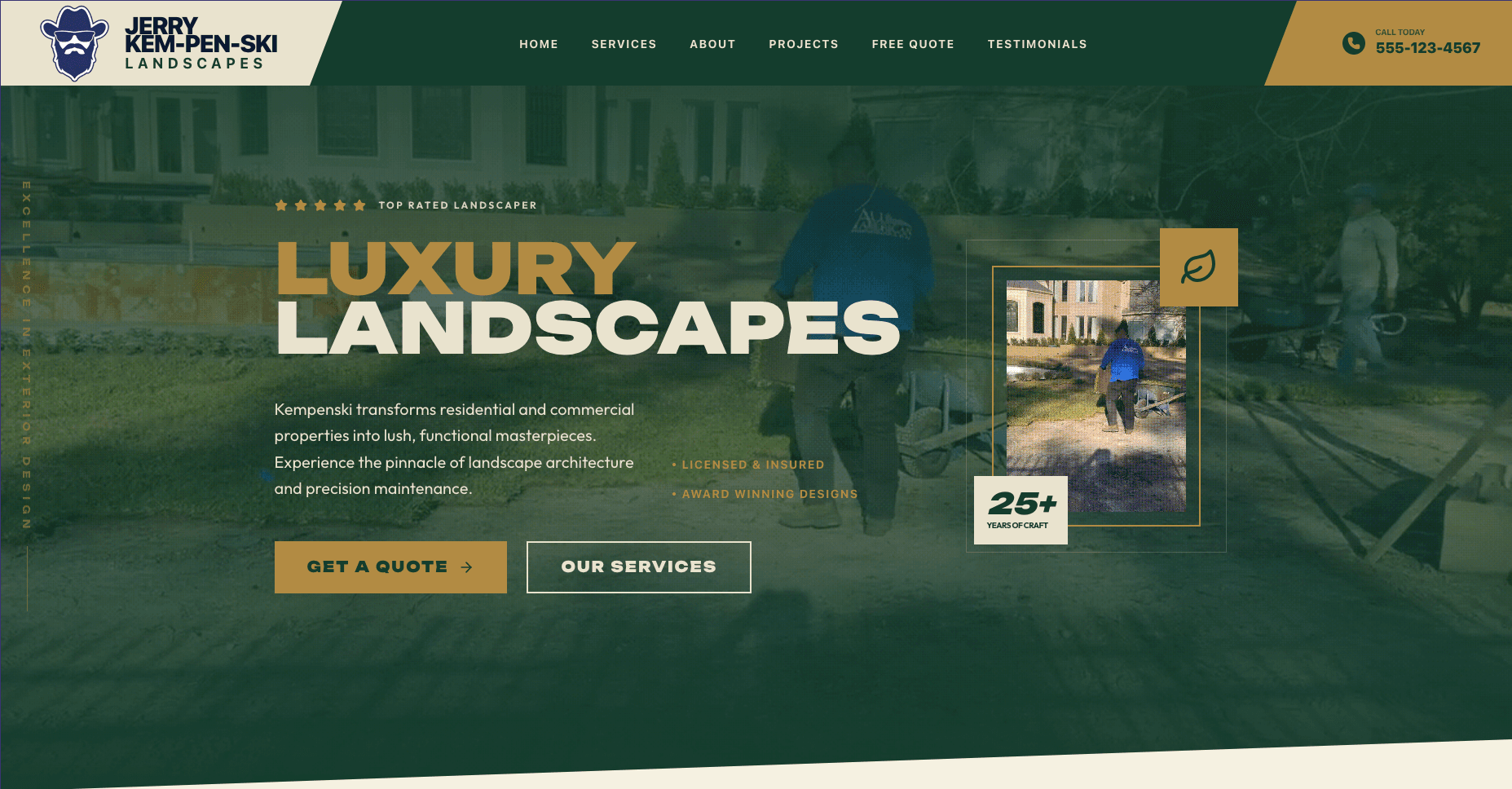 Jerry KEM-PEN-SKI Landscapes website by Infinite Development